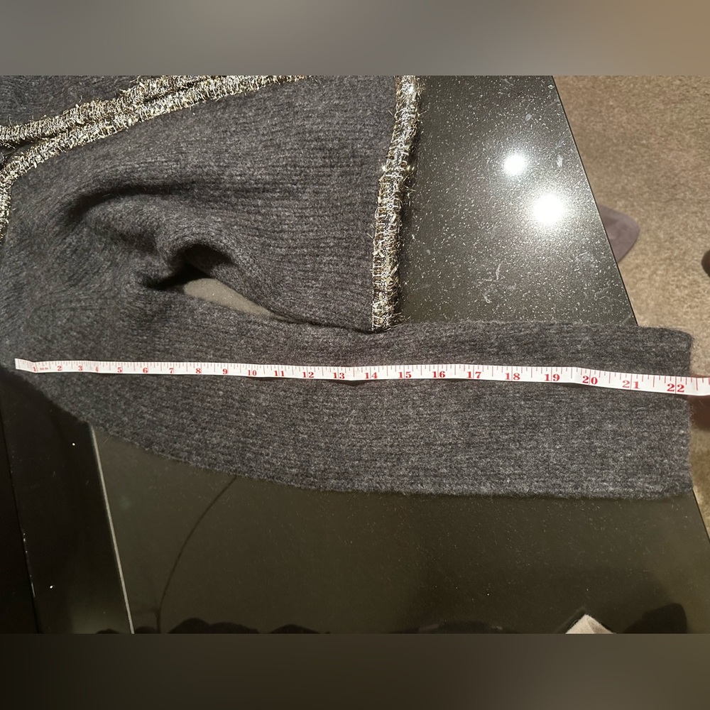 Rag & Bone Davies Metallic-Trim Crewneck Festive Knit Cardigan - Picture 8 of 10